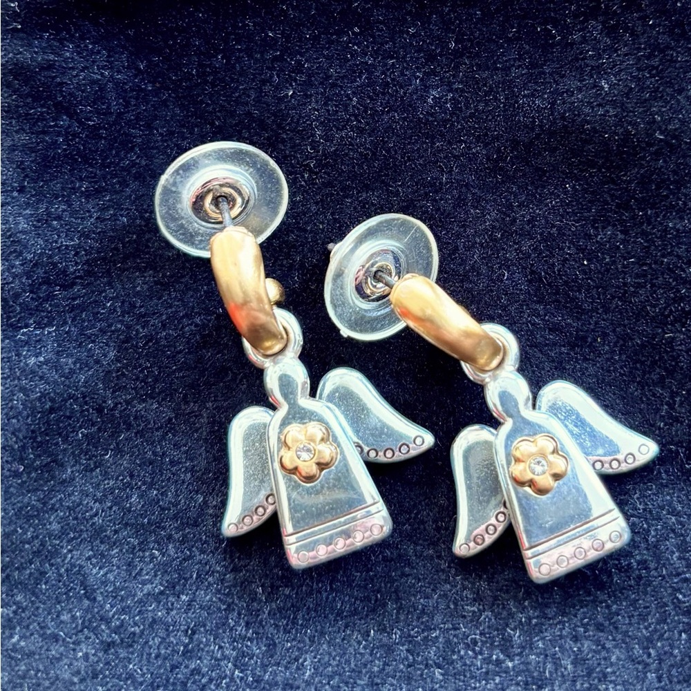Brighten silver and gold, two-tone Angel Earrings